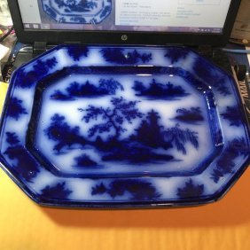 Antique Wedgwood Ironstone CHAPOO Flow Blue PLATTER... (1 of 6)