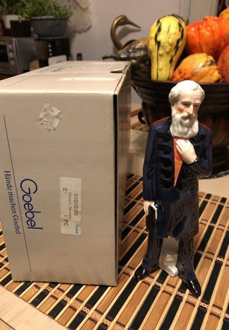 Goebel 8” Tall In Original Box Scholar/Professor Figure: Goebel 8” Tall In Original Box Scholar/Professor or Civil War Figurine as Pictured. No Reserve Bid & No Buyers Premium. Shipping $10.00