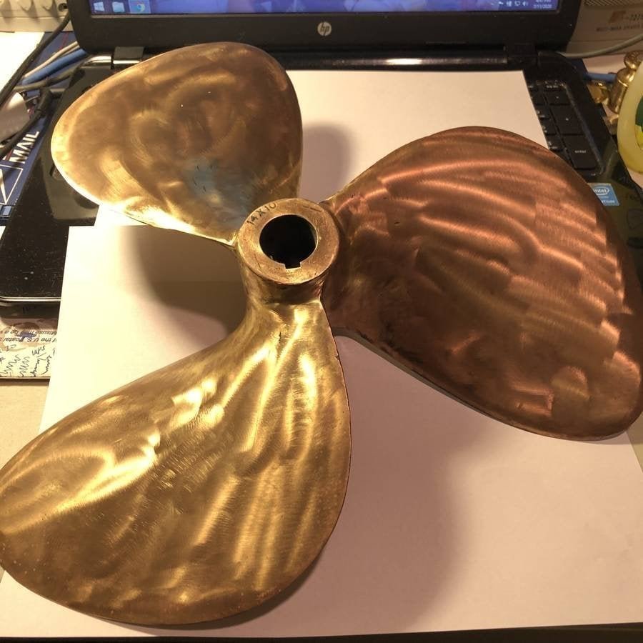 Vtg Heavy Michigan Dyna Jet Brass/bronze Boat Propeller