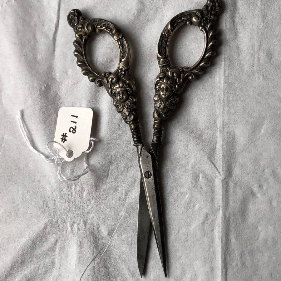Antique Sterling Silver Cutting Shears/Scissors... (1 of 6)