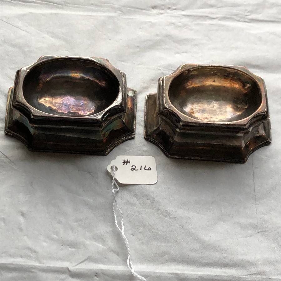 Hallmarked Sterling Silver Pair of Salt Boats Preowned (1 of 5)