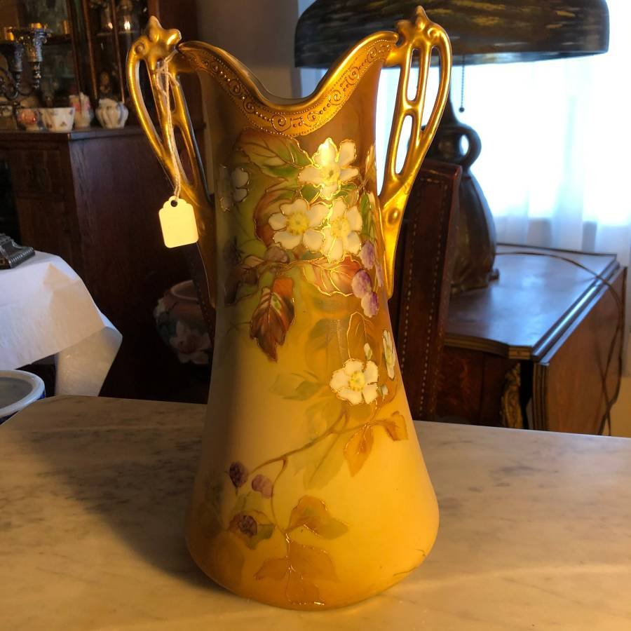 Vintage Scarce Nippon Ornate Detailed Vase 13.25" Tall (1 of 5)