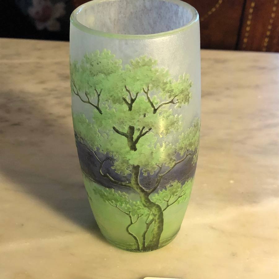 RARE Daum Nancy Art Glass Etched Drinking Glass... (1 of 6)