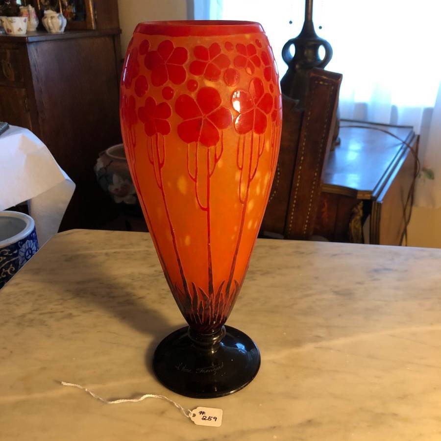 Scarce Le Verre Francais Art Glass Vase 12\" Tall.... (1 of 7)