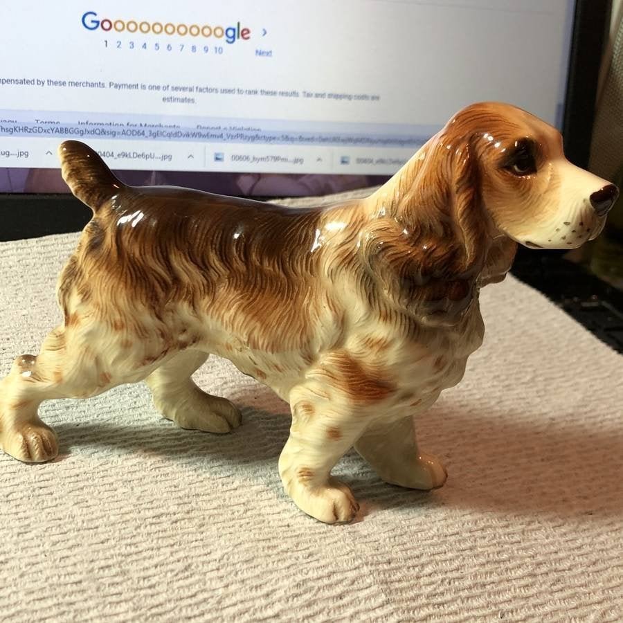 Vintage NORCREST Large Dog Puppy Figurine 6" Wide... (1 of 4)