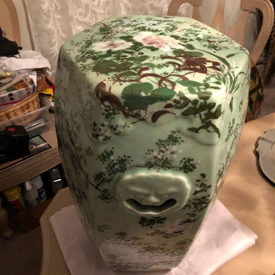 Very Old Chinese 19" Tall & Very HEAVY Garden Stool... (1 of 9)