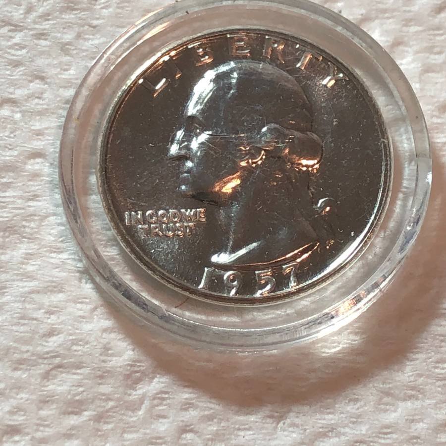 1957 PROOF WASHINGTON SILVER QUARTER AS PICTURED (1 of 2)
