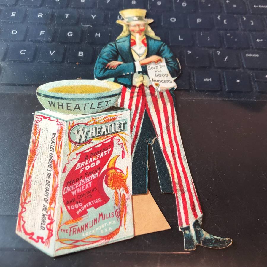 Victorian Era Uncle Sam Trade Card 6" Tall as Pictured.: Victorian Era Uncle Sam Trade Card 6" Tall as Pictured. FREE DOMESTIC SHIPPING!