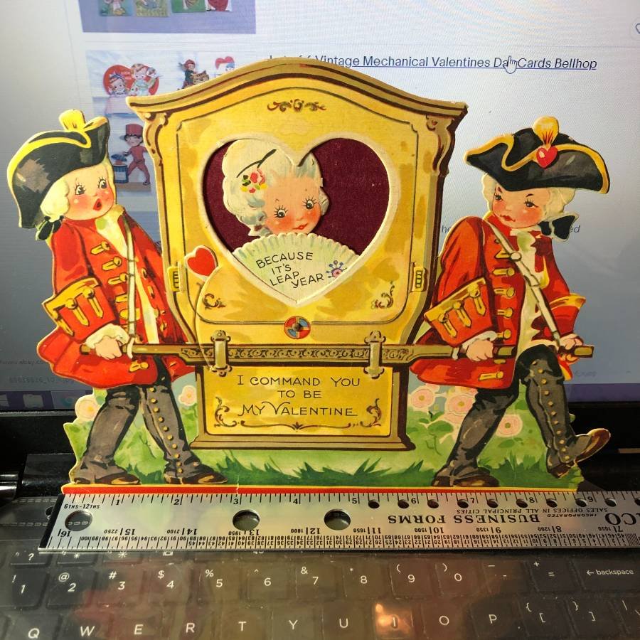 Early Era Valentine's Day Card 7" x 8-3/4" as Pictured. (1 of 3)