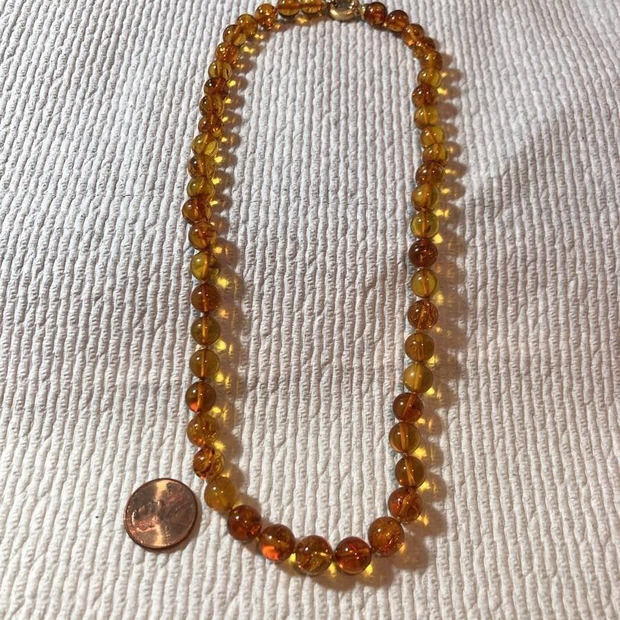 Vintage Amber/Copal Fashion Designer 18" Bead Necklace (1 of 6)