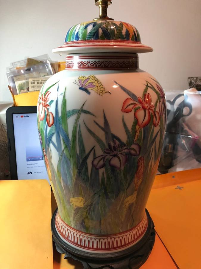 Vintage Chinese Famille Rose Ginger Jar Lamp in VG... (1 of 6)