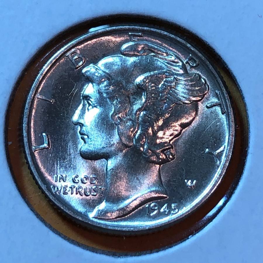 1945-P CHOICE UNCIRCULATED MERCURY HEAD SILVER DIME... (1 of 2)