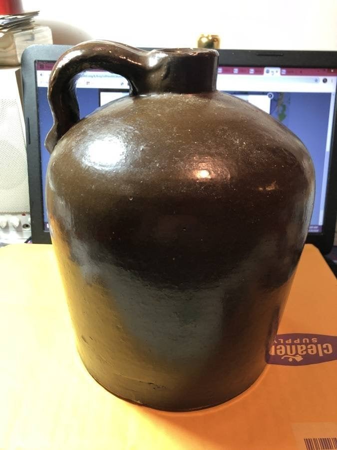 Antique Stoneware Pottery Crock Jug Brown Color 1-Gall. (1 of 7)