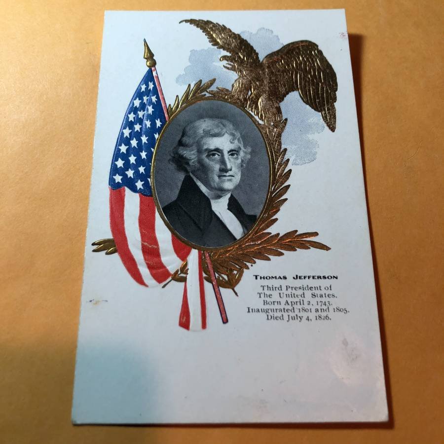 Early 1900's THOMAS JEFFERSON Presidential Postcard...: Early 1900's THOMAS JEFFERSON Presidential Postcard #199 as Pictured. FREE SHIPPING!