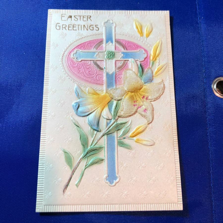 Early 1900's Felt Easter Postcard #411 as Pictured... (1 of 2)