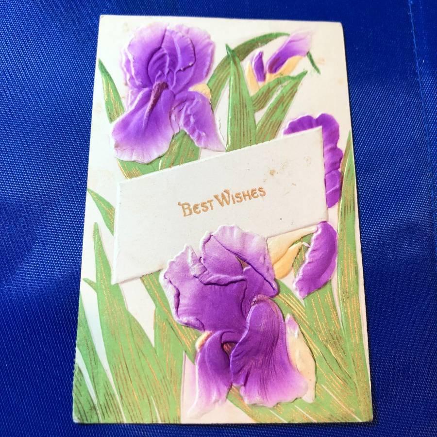 Early 1900's Embossed Best Wishes Postcard #415... (1 of 2)