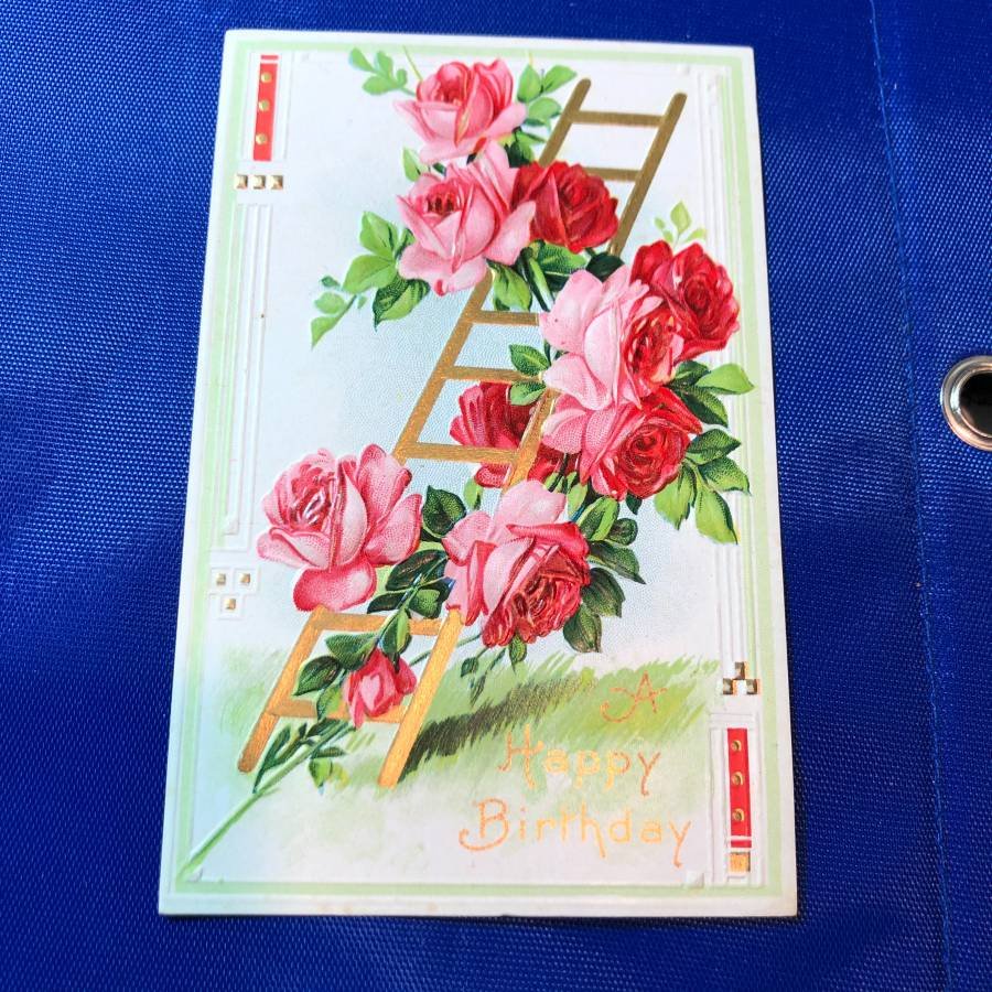 Early 1900's Embossed Happy Birthday Postcard #417... (1 of 2)