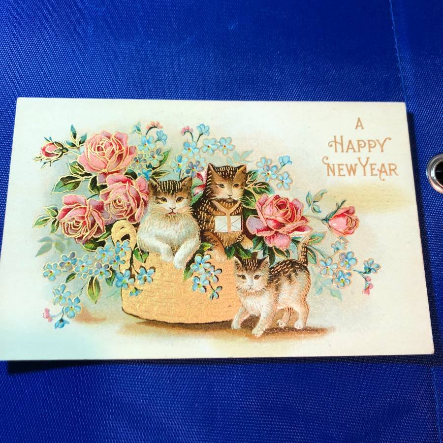 Early 1900's Embossed Happy New Year Postcard #422.. (1 of 2)