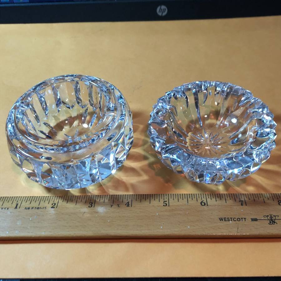 2-Vintage WATERFORD Crystal Ashtrays Preowned...: 2-Vintage WATERFORD Crystal Ashtrays Preowned from an Estate in VG Condition as Pictured. $10 Domestic Shipping.