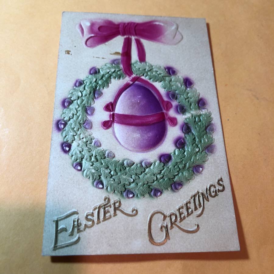 Early 1900's Embossed Easter Greetings Postcard #462.. (1 of 2)