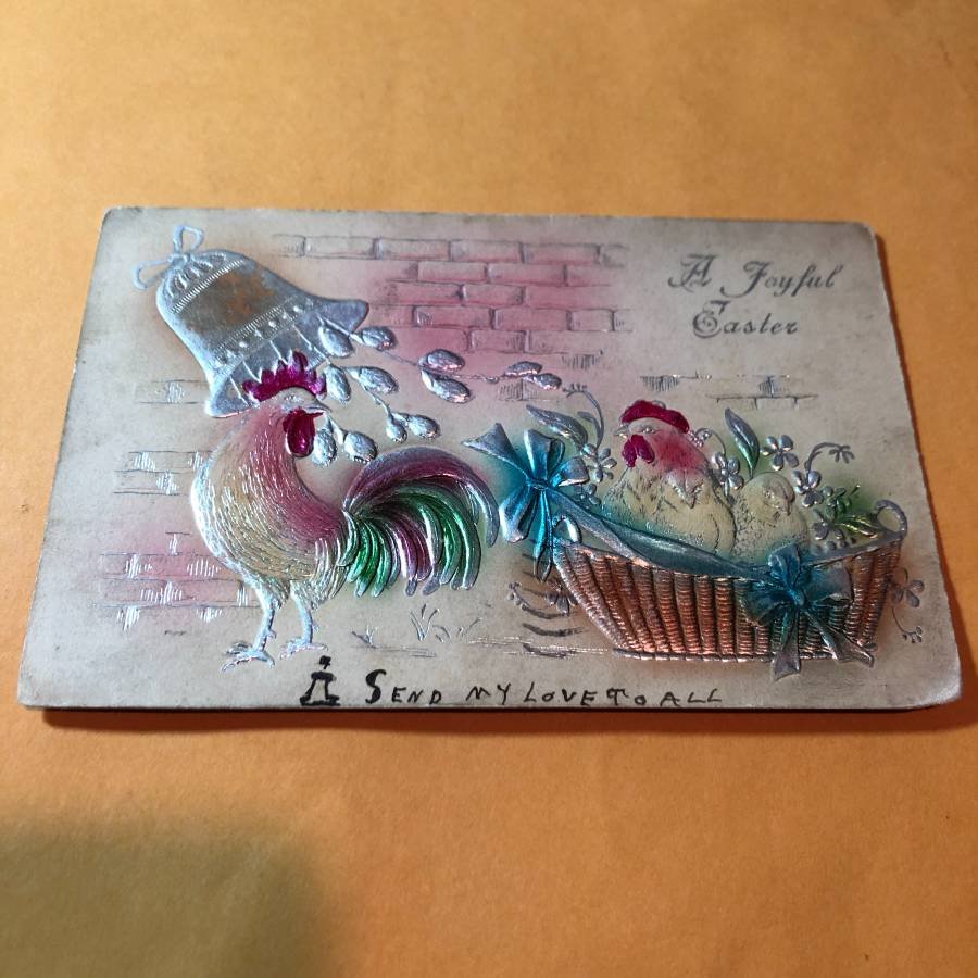Early 1900's Embossed Easter Postcard #466 as Pictured. (1 of 2)