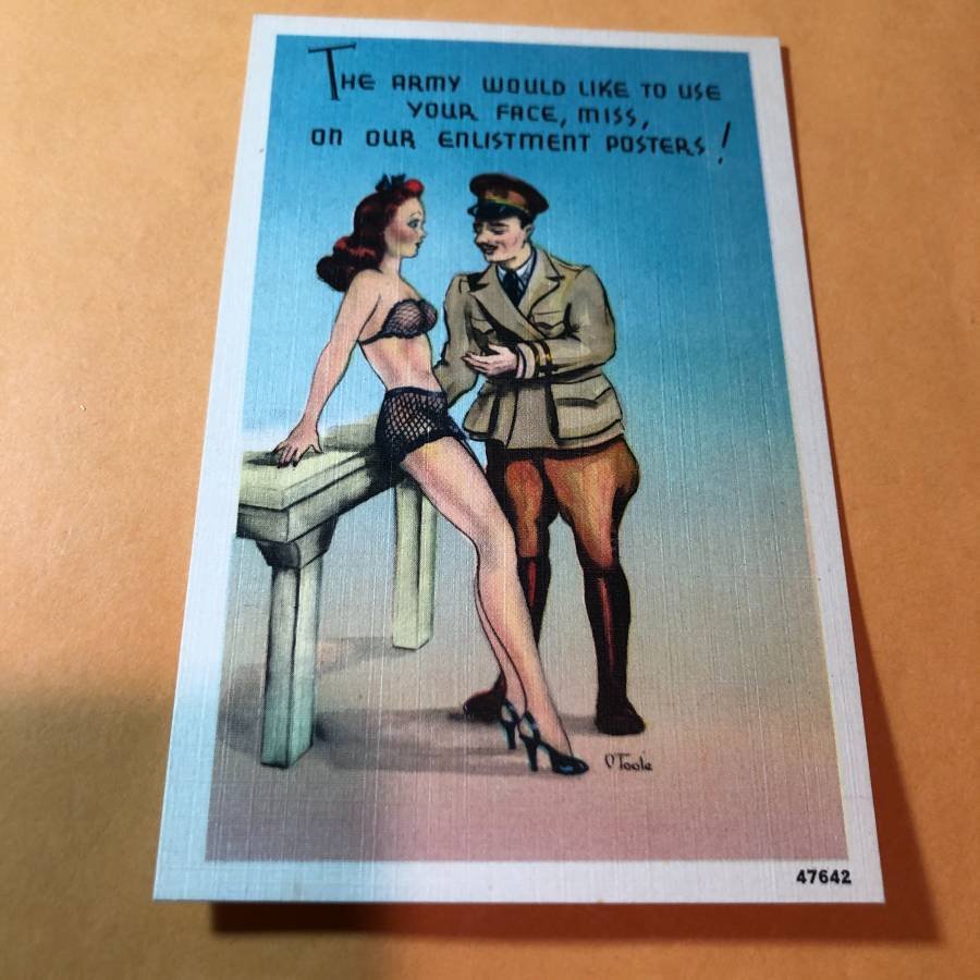 WW2 Era (O'Toole)Risque HUMOR Postcard #484 as Pictured (1 of 2)