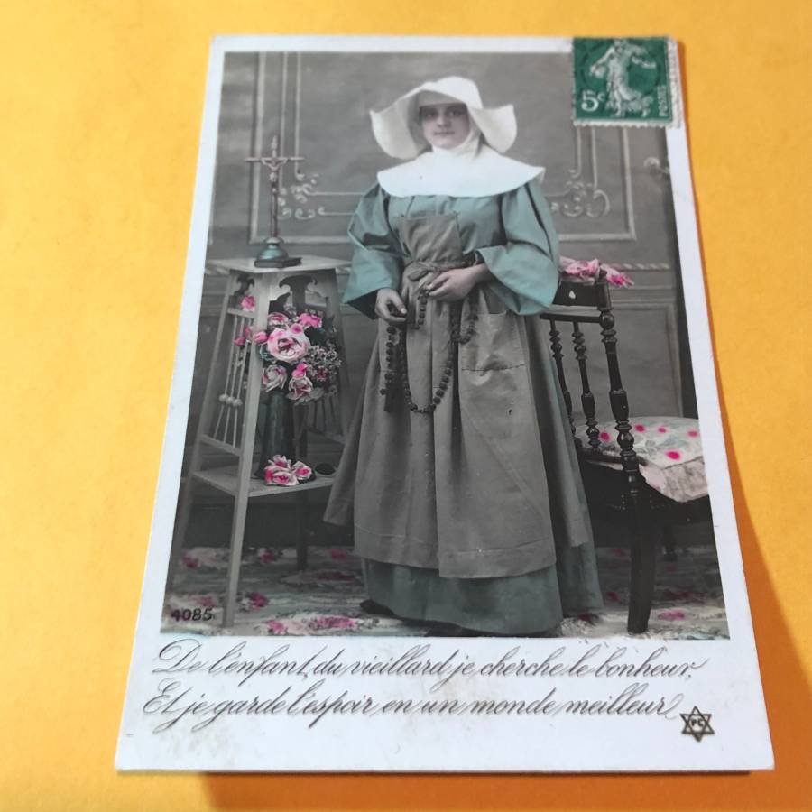 Early 1900's Real Photo French Nun Postcard #101...: Early 1900's Real Photo French Nun Postcard #101 as Pictured. FREE SHIPPING