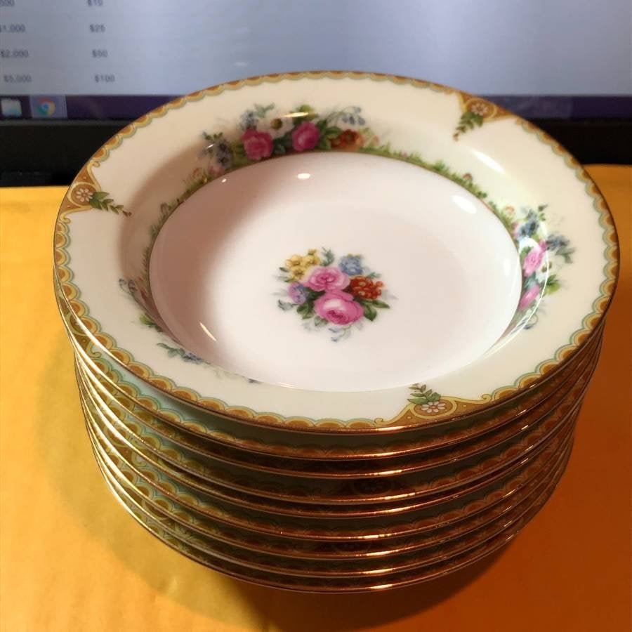 9 Vtg “Vivienne” Pattern Occupied Sango Japan Dessert.. (1 of 4)