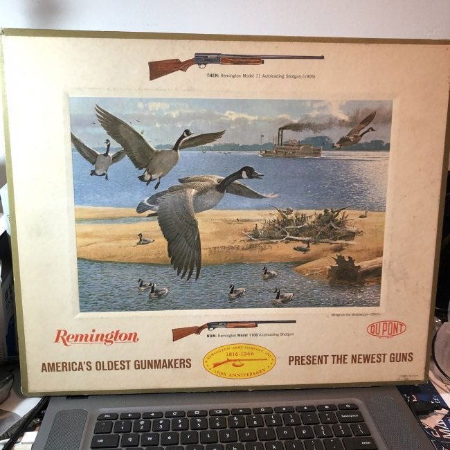 Vtg Remington Model 1100 Shotgun Counter Advertisement. (1 of 5)