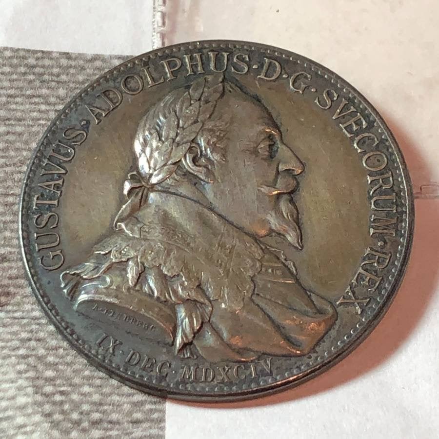 RARE 1894 SILVER 300TH ANNIV. OF THE BIRTH OF GUSTAVUS. (1 of 4)