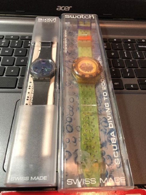 2-Vintage Swatch Watches In Original Box-Cases as Pic (1 of 9)