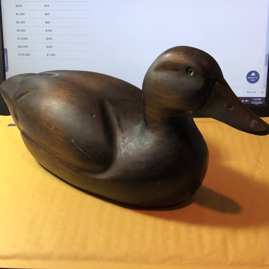 Vintage 13.5" Long DUCK DECOY Unsigned in Fair-Good... (1 of 7)