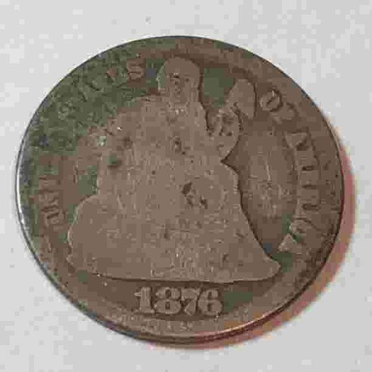 1876-CC (Carson City Mint) AG Condition Std Liberty 10c (1 of 2)