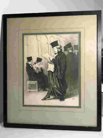 Vintage Honore Daumier Lithograph/Print c1870 Artwork.. (1 of 6)