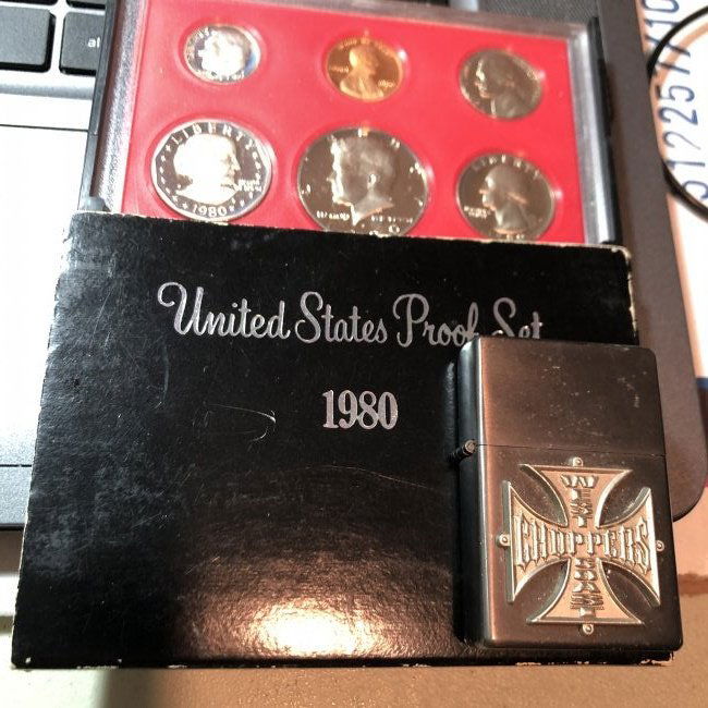 1980-S U.S. Proof Set & West Coast Chopper Lighter... (1 of 4)