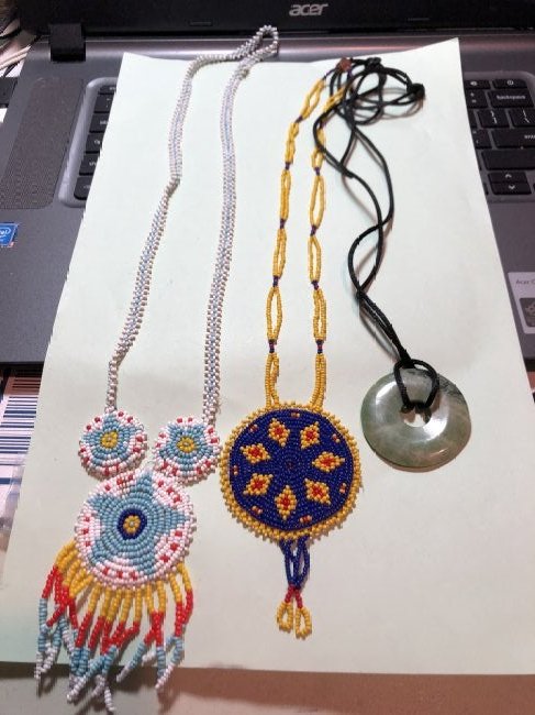 3-Southwest Native American Necklaces. 2-Beads & 1-Jade: 3-Southwest Native American Necklaces. 2-Beads & 1-Jade/Jadeite Necklaces as Pictured. FREE DOMESTIC SHIPPING!