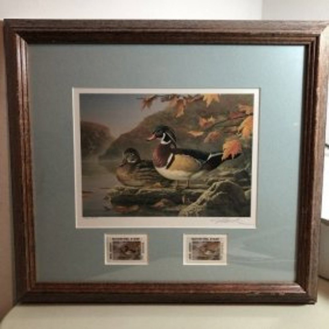 2002 New Jersey Duck Stamp Print W/2 Mint Stamps... (1 of 4)