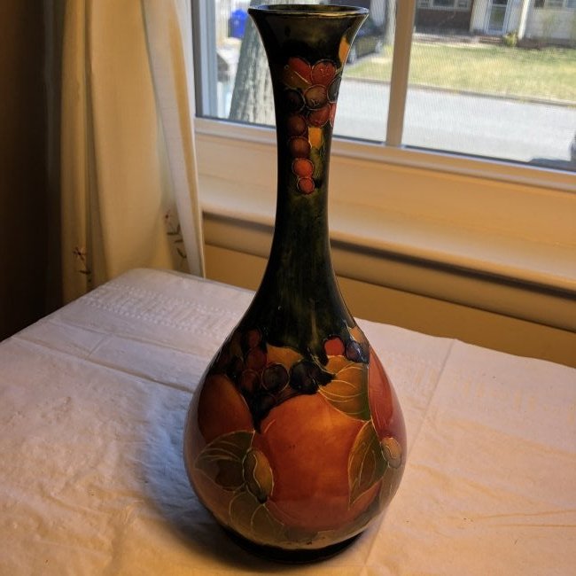 Vintage MORECROFT Hand Signed Bud Vase 10.5" Tall (1 of 5)