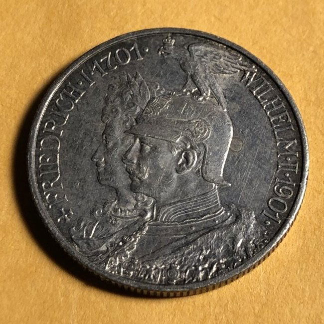 GERMANY 1901 2 Mark Kingdom of Prussia Silver Foreign.. (1 of 2)