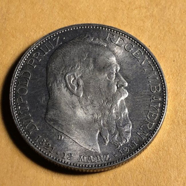 German States Bavaria 1911 D 2 Mark Otto Choice Unc... (1 of 2)