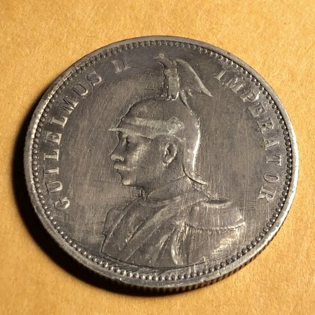 1911-J German East Africa Rupie Silver Coin Wilhelm II: 1911-J German East Africa Rupie Silver Coin Wilhelm II Coin Circulated Brushed/Cleaned as Pictured. $4.00 Domestic Shipping.