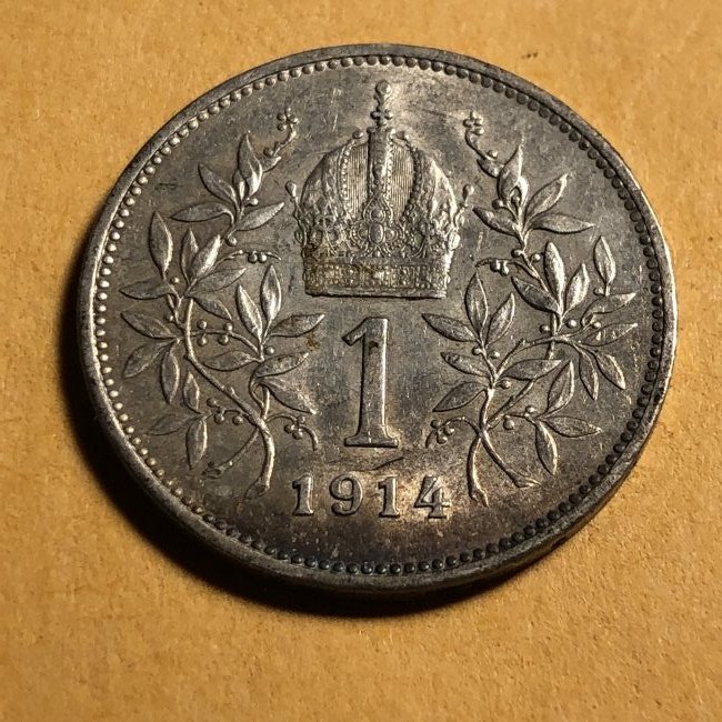 Austria Franz Joseph I Silver 1914 1 Corona EF/AU Cond.: Austria Franz Joseph I Silver 1914 1 Corona EF/AU Condition KM# 2820 Coin as Pictured. $4.00 Domestic Shipping.