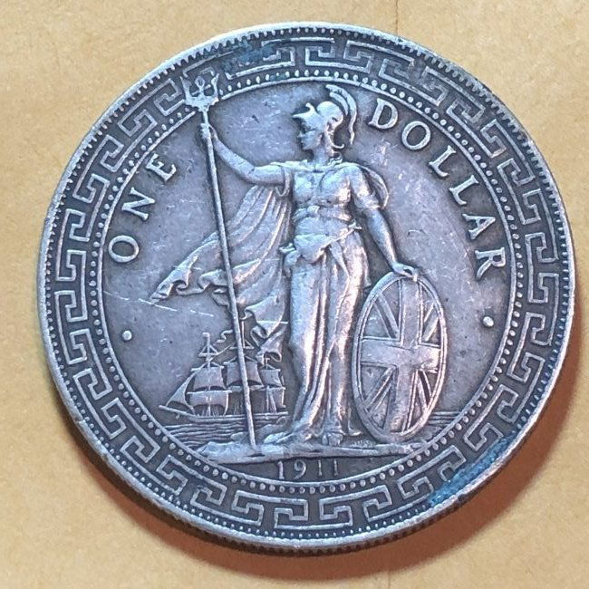 GREAT BRITAIN 1911 Trade Silver Dollar Crown VF/EF Cond (1 of 2)