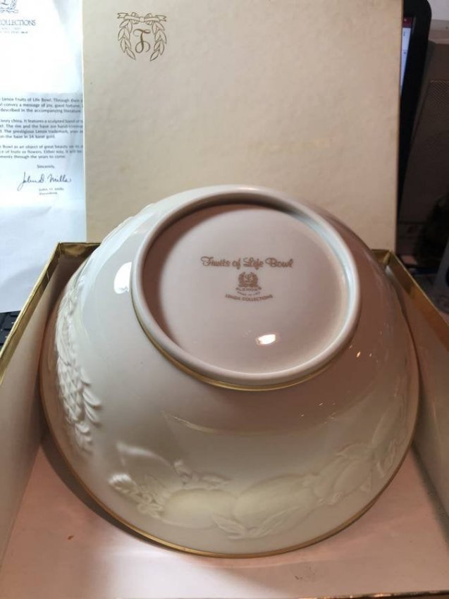 Lenox “Fruits of Life” 9” Serving Bowl New in Box.... (1 of 6)