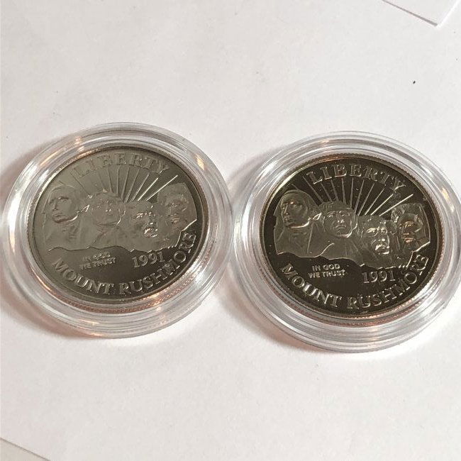 2-Mount Rushmore 1991S Proof Commemorative Half Dollars (1 of 4)