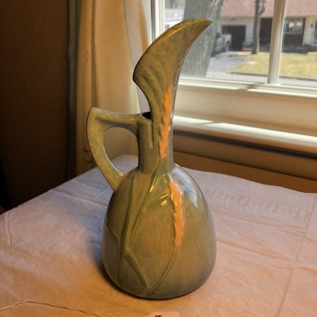 Vintage Roseville Pottery Pitcher 8" Tall #216 Preowned (1 of 4)