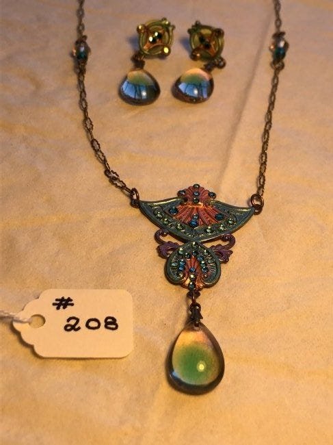Vintage Designer Glass Works Studios Necklace w/Pendant (1 of 4)