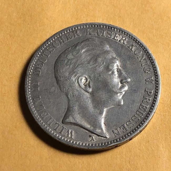 German States Prussia 3 Mark 1910-A KM#538 Silver Coin (1 of 2)