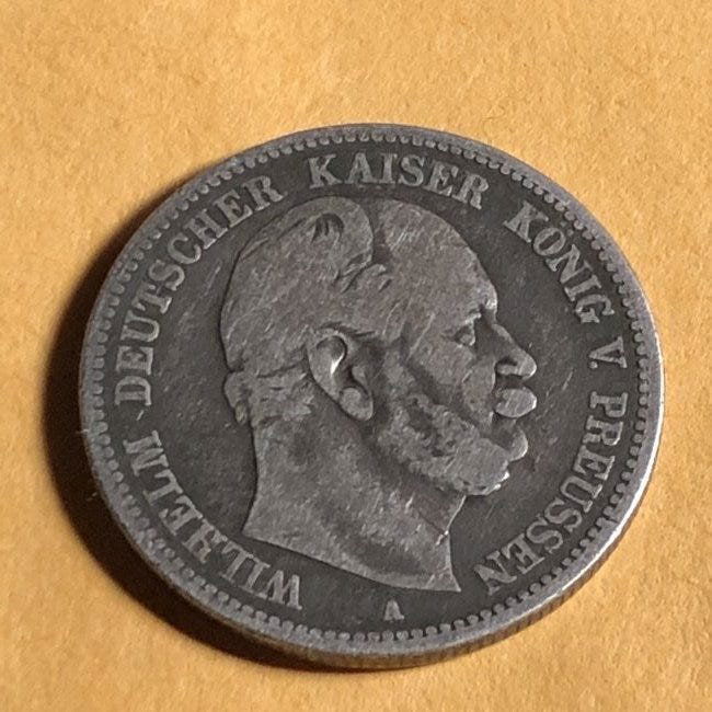Prussia German States 2 Mk 1876-A Wilhelm I SILVER COIN (1 of 2)