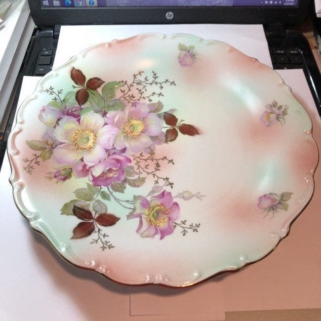 Vintage Schumann Arzberg Chop Dish Salad Plate 12" Diam (1 of 4)